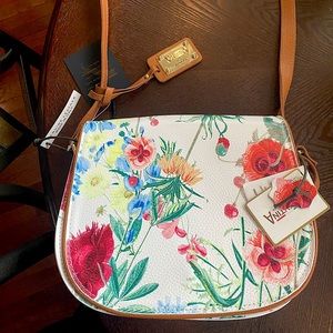 Valentina leather floral crossbody purse